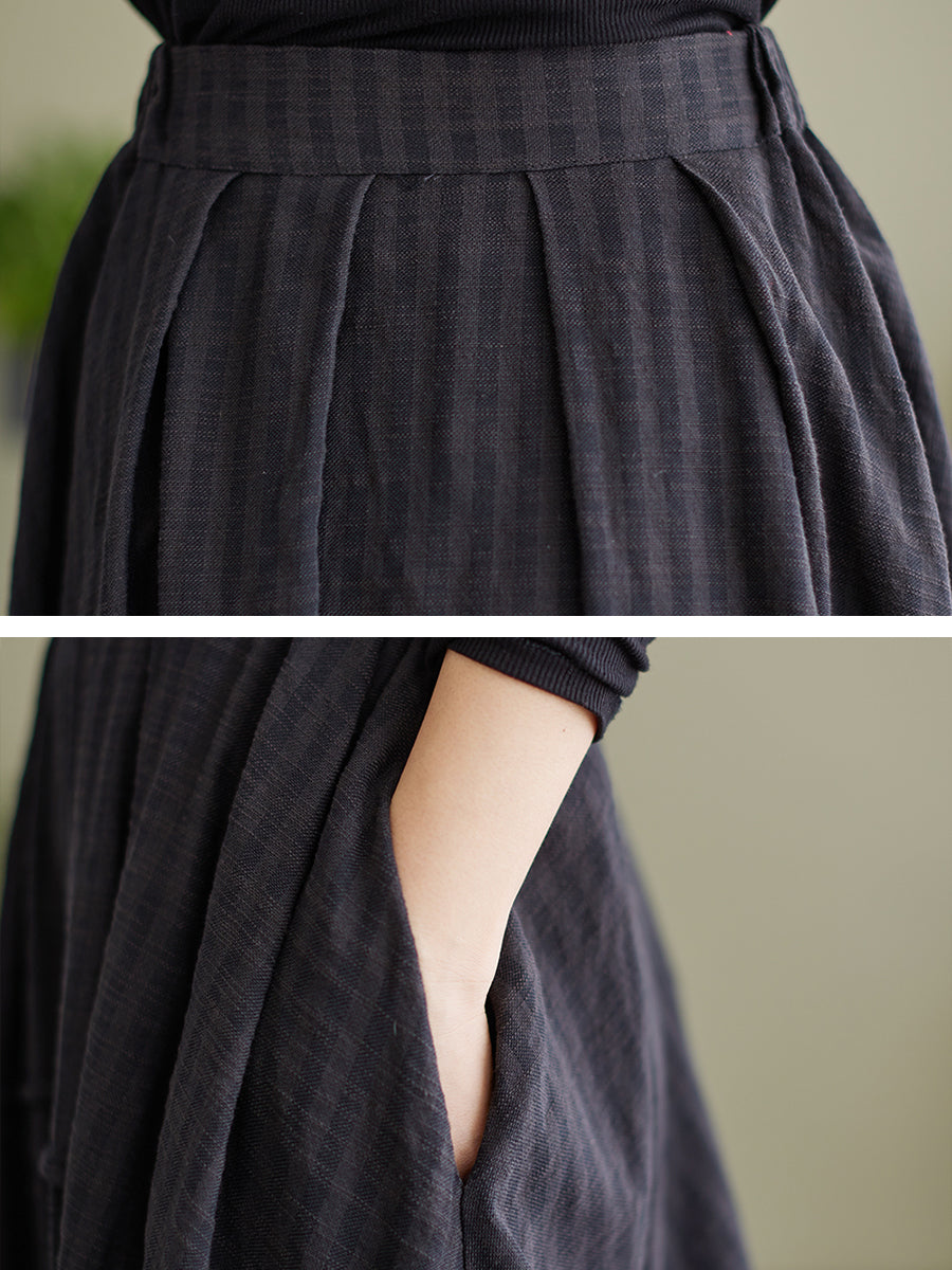 Jupe ample à rayures et taille élastique pour printemps et été