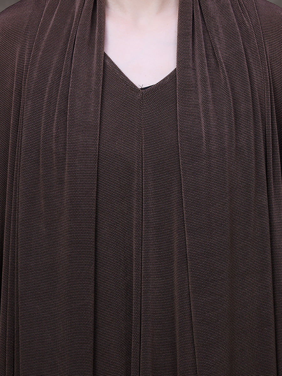 Plus Size V-Ausschnitt Vintage Damen Retro Maxikleid