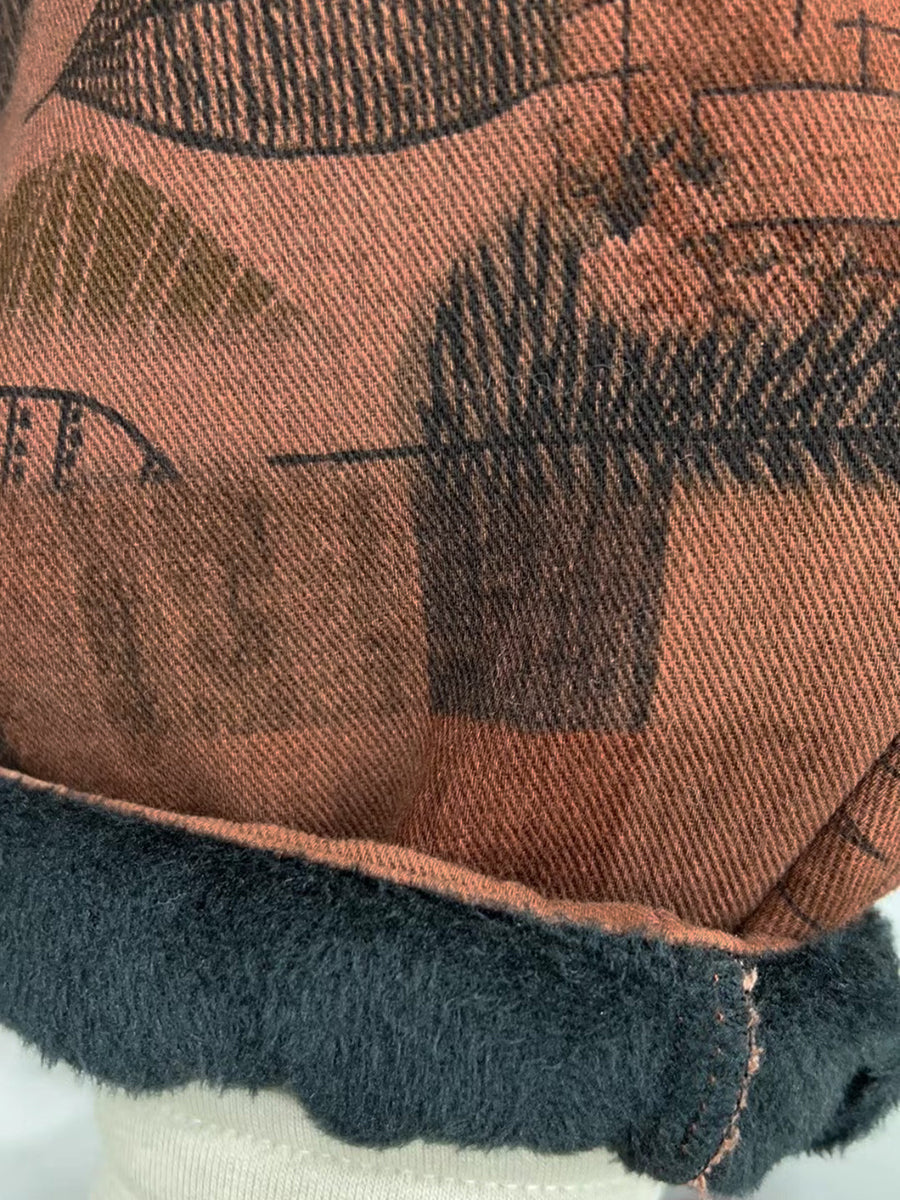 Übergröße Damen Vintage Karierte Haremshose mit Fleecefutter