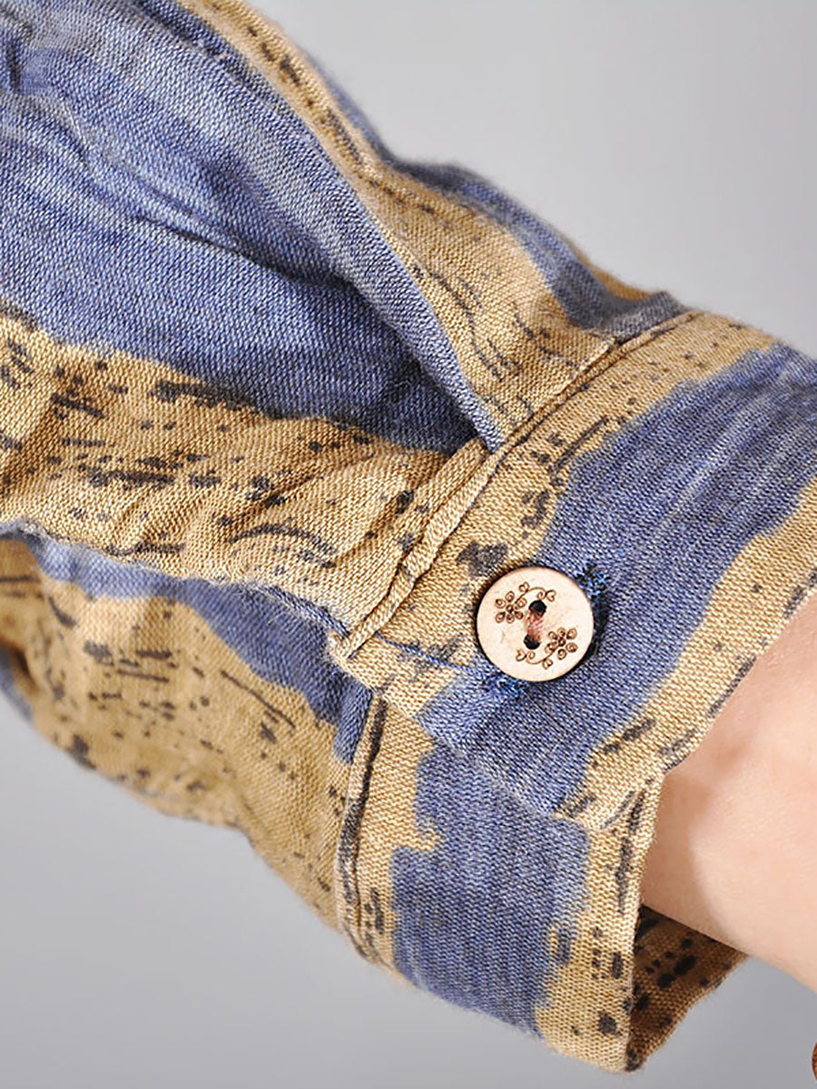 Lässiges Kleid aus 100 % Baumwolle mit Streifen für Damen in Übergröße