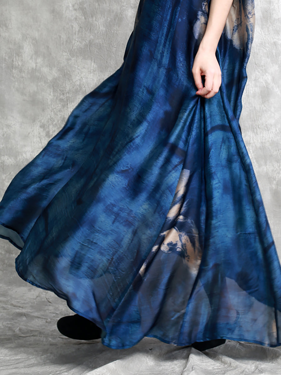 Lockeres Maxikleid für den Sommer in Übergröße mit Blumenmuster für Damen