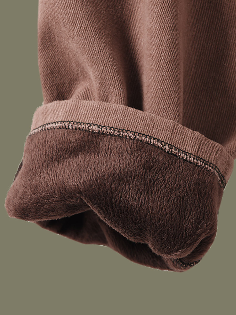 Plus Size Damen Herbst Verdicken Reine Farbe Haremshose