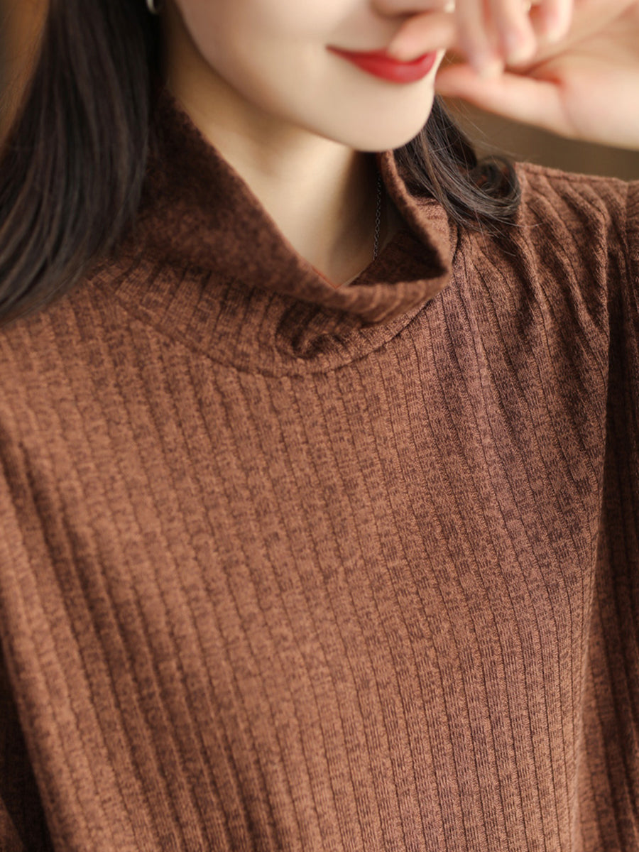 Übergröße Damen Vintage Solides Wollsweatshirt