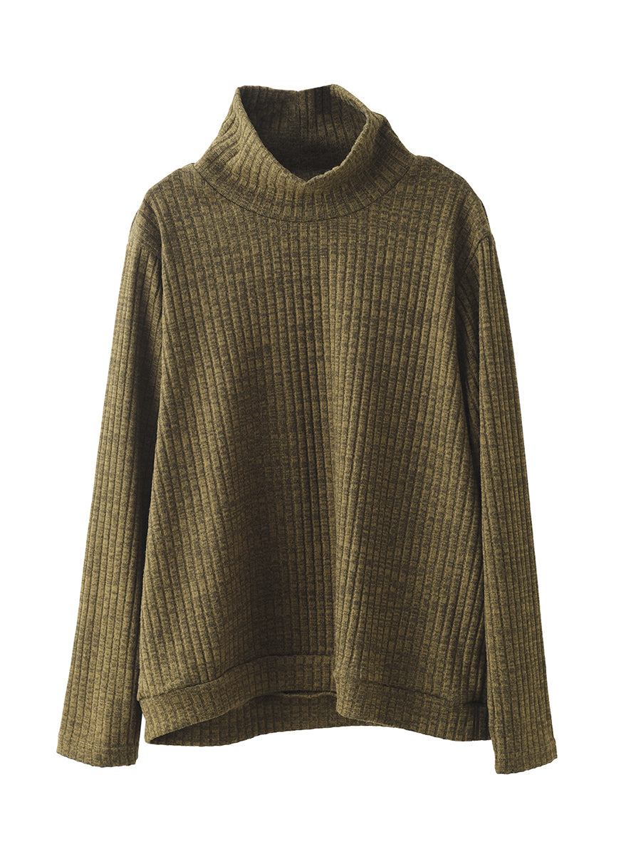 Übergröße Damen Vintage Solides Wollsweatshirt