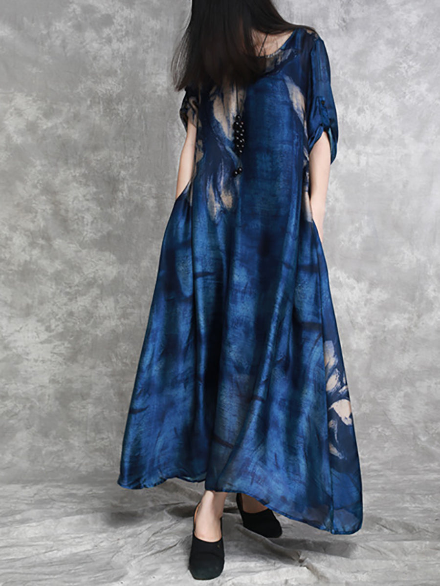 Lockeres Maxikleid für den Sommer in Übergröße mit Blumenmuster für Damen