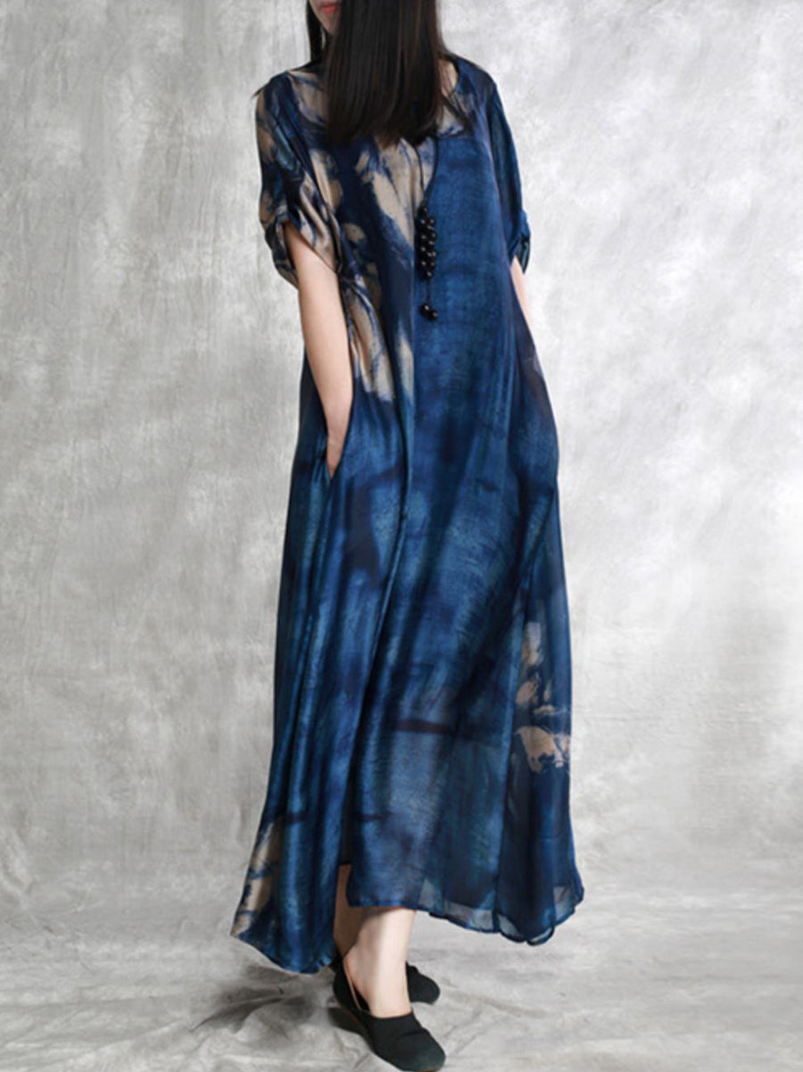 Lockeres Maxikleid für den Sommer in Übergröße mit Blumenmuster für Damen