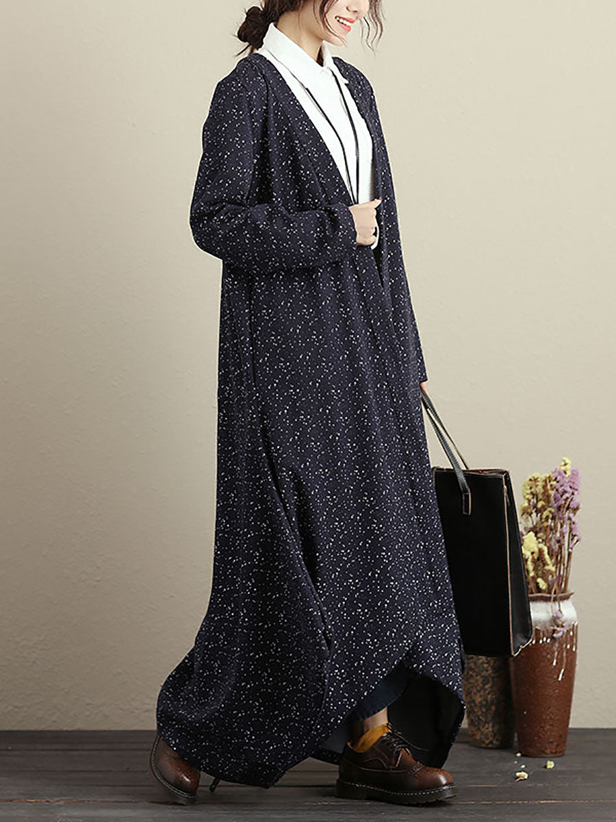 Plus Size Cardigan Langarm Blau Herbst Wintermantel für Damen