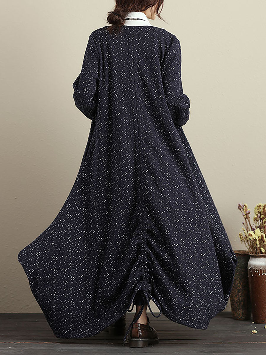 Plus Size Cardigan Langarm Blau Herbst Wintermantel für Damen