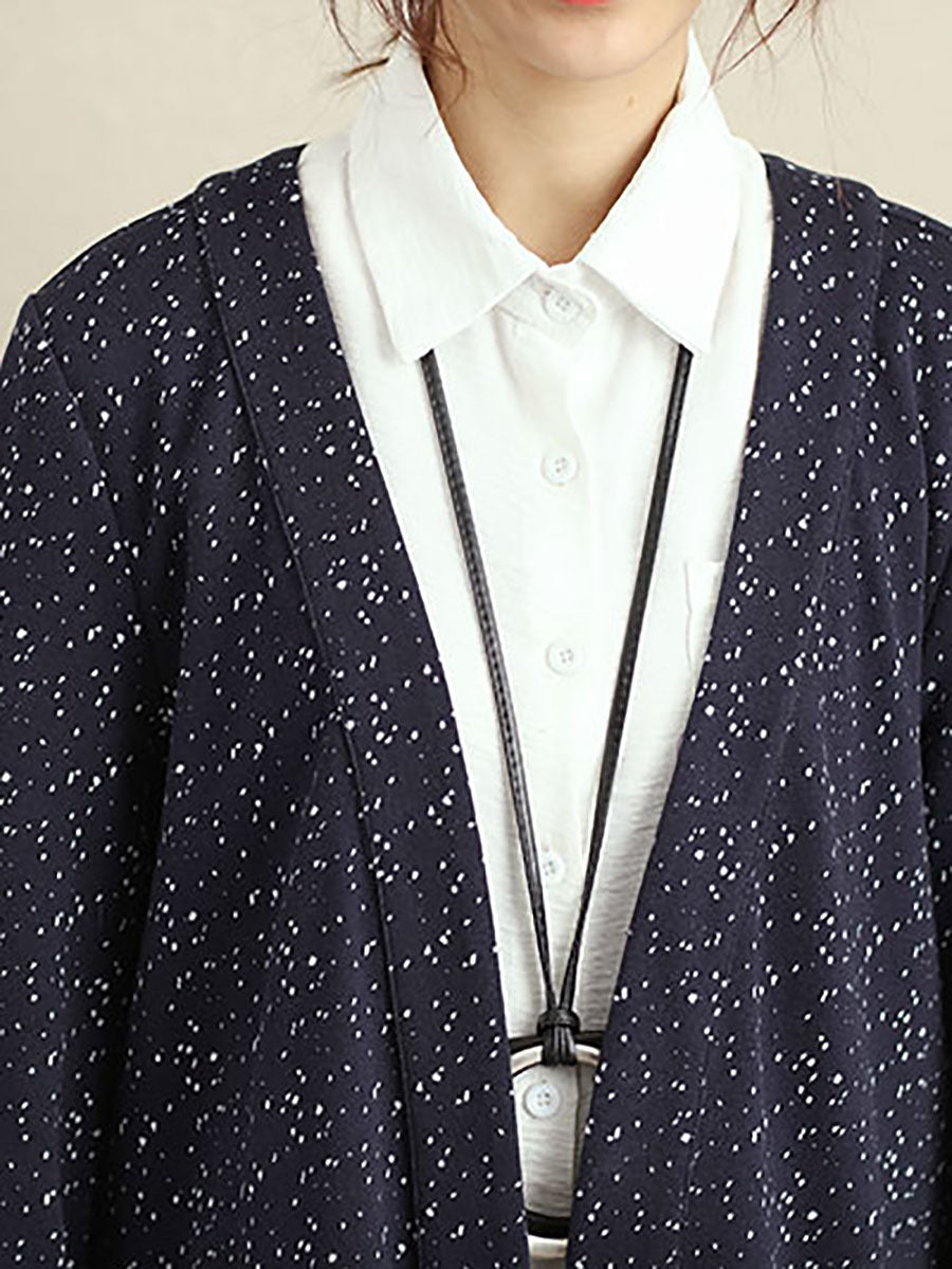 Plus Size Cardigan Langarm Blau Herbst Wintermantel für Damen
