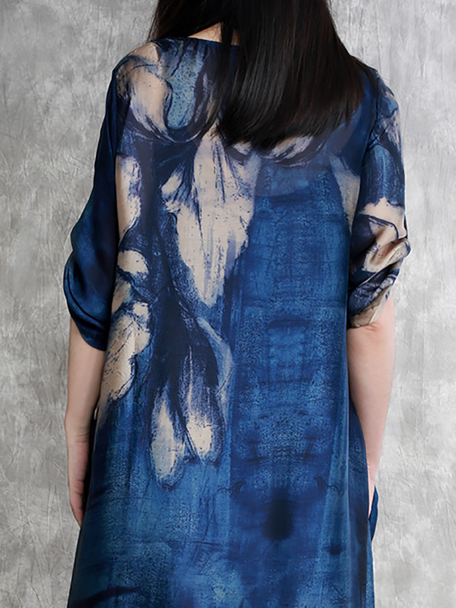 Lockeres Maxikleid für den Sommer in Übergröße mit Blumenmuster für Damen