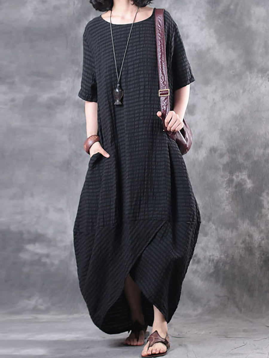 Maxikleid mit unregelmäßigem Saum und einfarbig für Damen in Übergröße