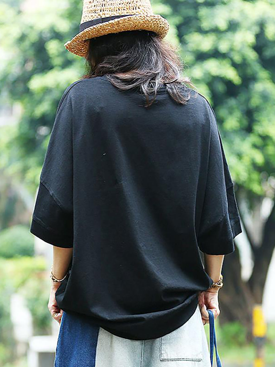 Grande taille - T-shirt décontracté ample à imprimé animal pour femme