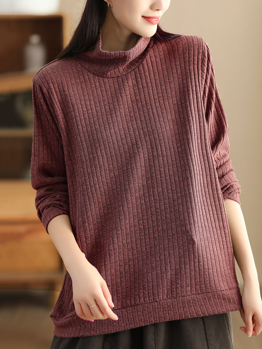 Übergröße Damen Vintage Solides Wollsweatshirt