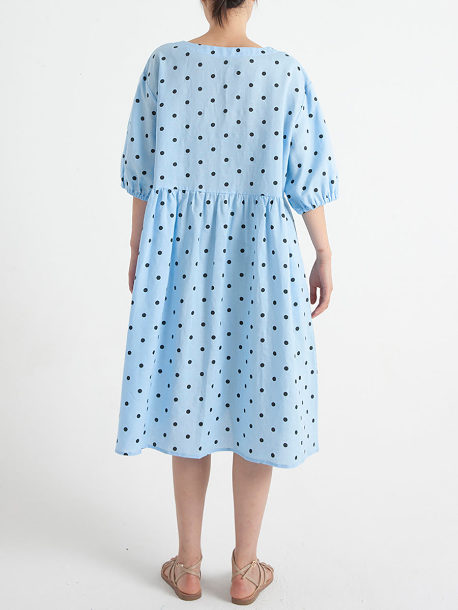 Plus Size Plissiertes Sommerkleid mit V-Ausschnitt und kurzen Ärmeln