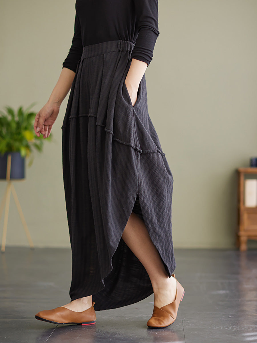 Jupe ample à rayures et taille élastique pour printemps et été