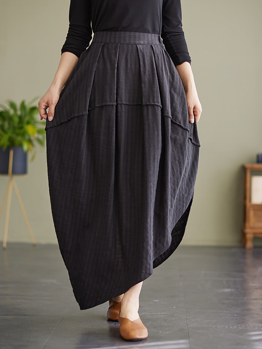 Jupe ample à rayures et taille élastique pour printemps et été