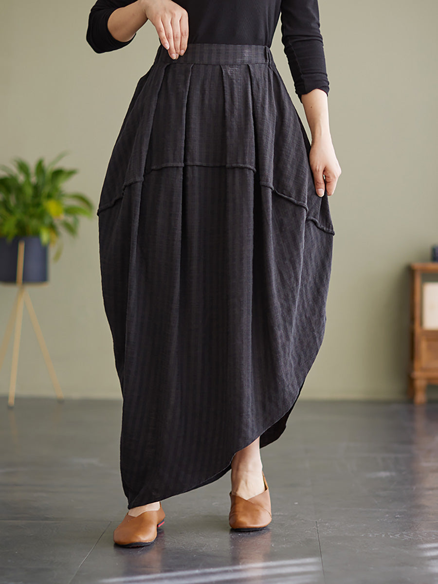 Jupe ample à rayures et taille élastique pour printemps et été