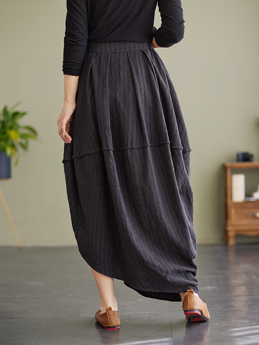 Jupe ample à rayures et taille élastique pour printemps et été