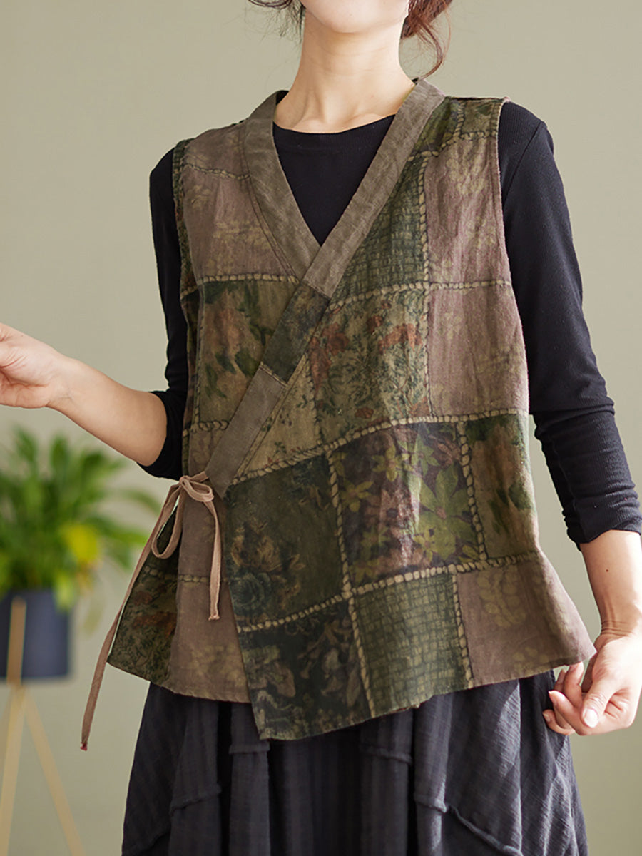 Plus Größe Ärmellose Frühling Frauen Vintage String Lose Weste