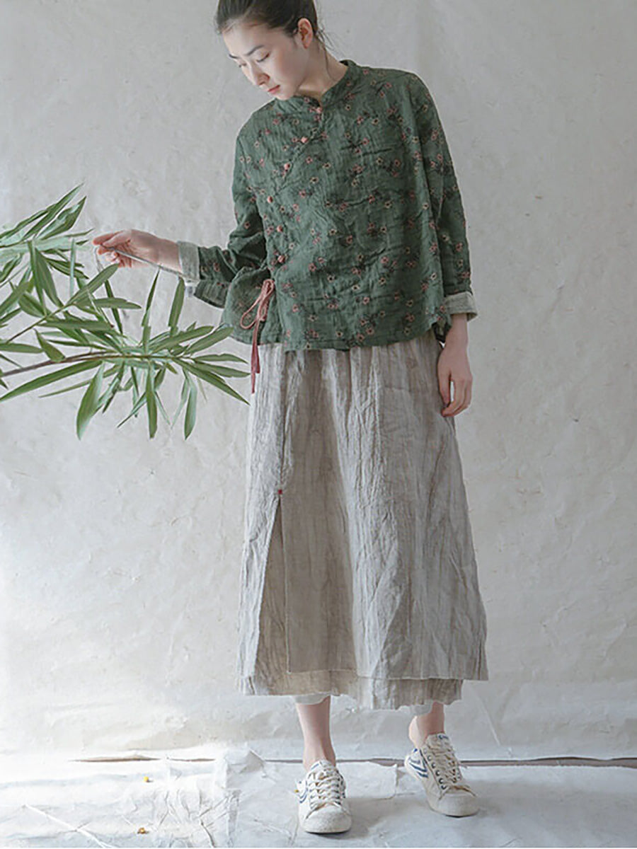 Große Größen - Sweatshirt mit Blumenmuster und Schnürung aus 100 % Baumwolle im Retro-Look