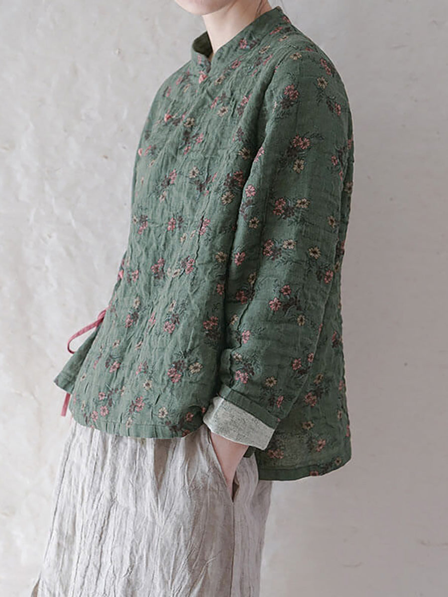 Große Größen - Sweatshirt mit Blumenmuster und Schnürung aus 100 % Baumwolle im Retro-Look