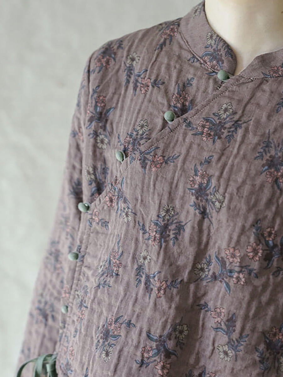 Große Größen - Sweatshirt mit Blumenmuster und Schnürung aus 100 % Baumwolle im Retro-Look