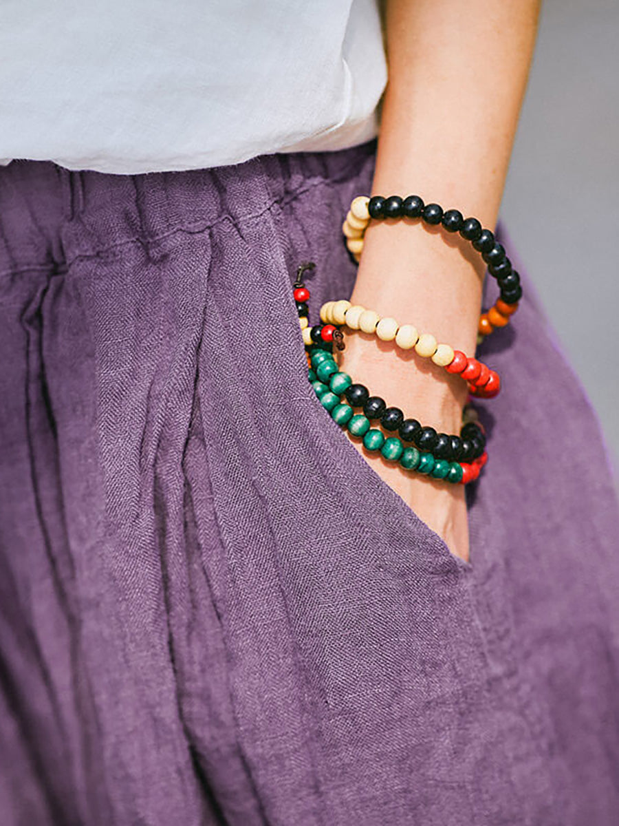 Übergröße - 100 % Leinenrock für Damen in reiner Farbe