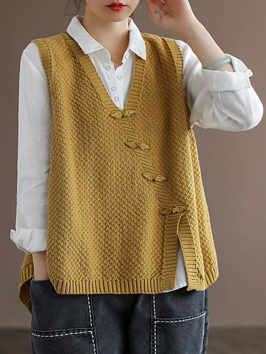 Übergröße Damen Strickweste mit Knopfleiste, Pullover