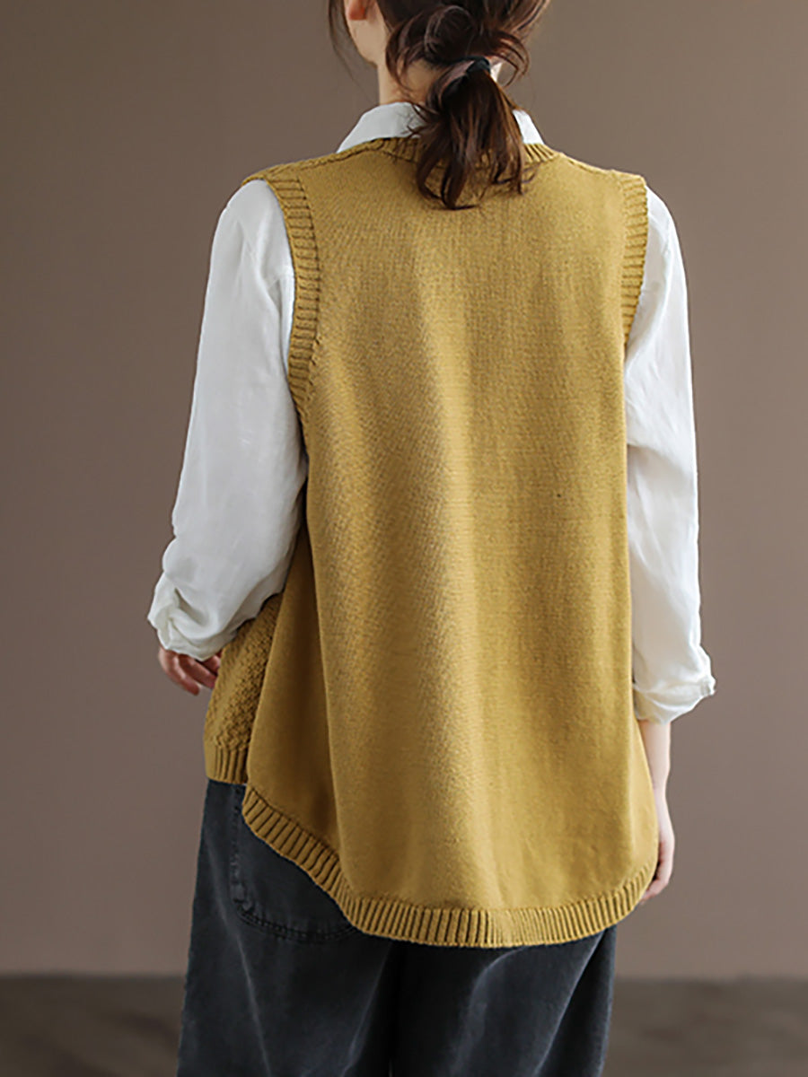 Übergröße Damen Strickweste mit Knopfleiste, Pullover