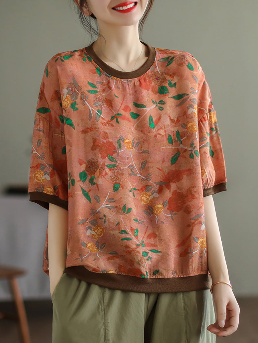 Lässiges T-Shirt mit kurzen Ärmeln für Damen in Übergröße