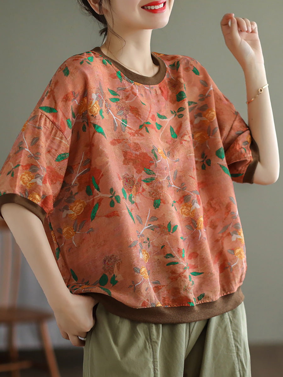 Lässiges T-Shirt mit kurzen Ärmeln für Damen in Übergröße