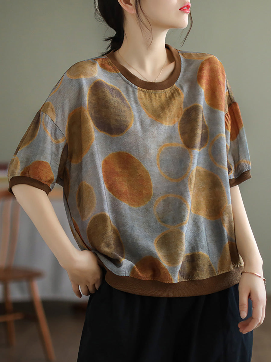 Lässiges T-Shirt mit kurzen Ärmeln für Damen in Übergröße