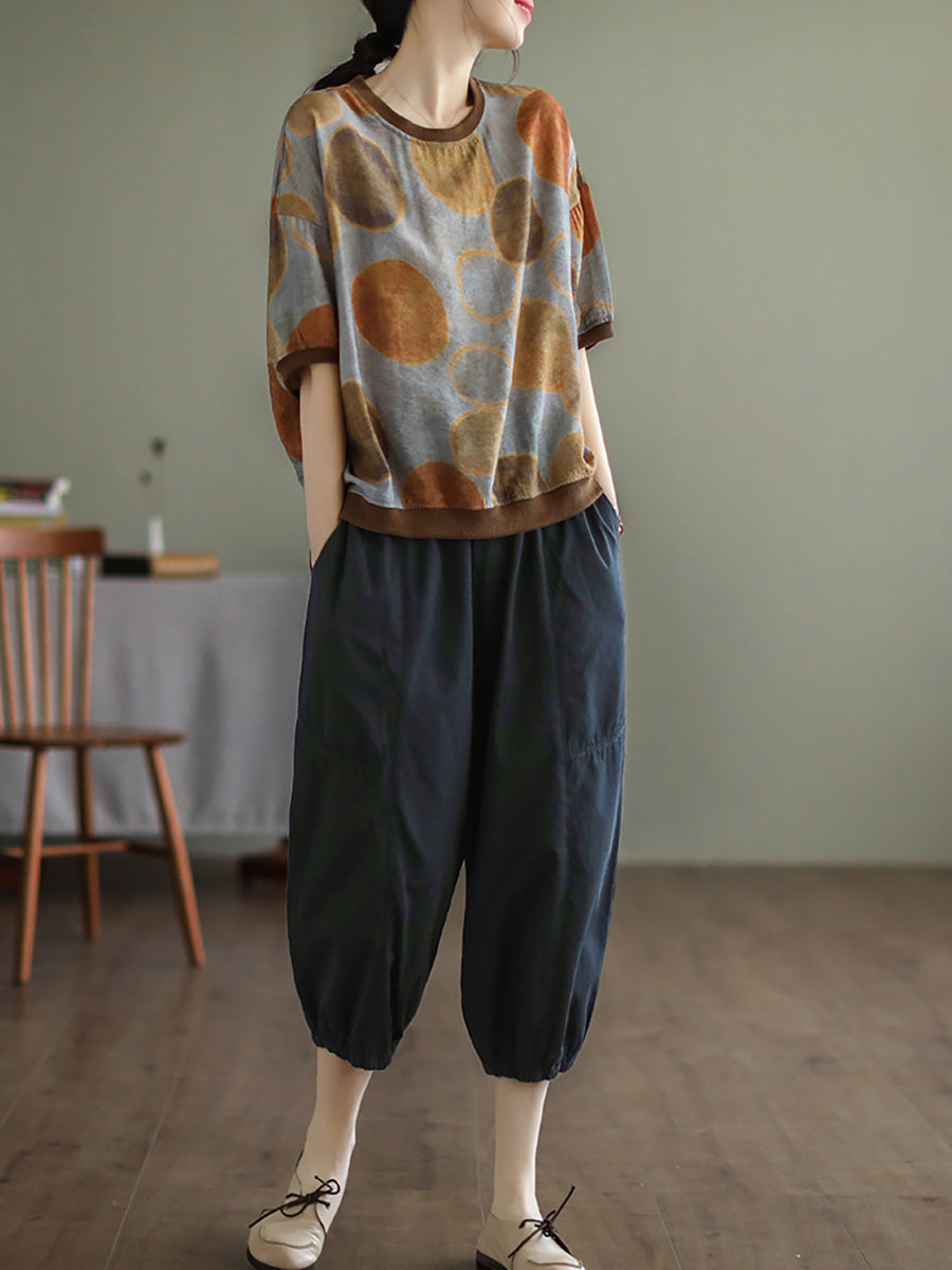 Lässiges T-Shirt mit kurzen Ärmeln für Damen in Übergröße