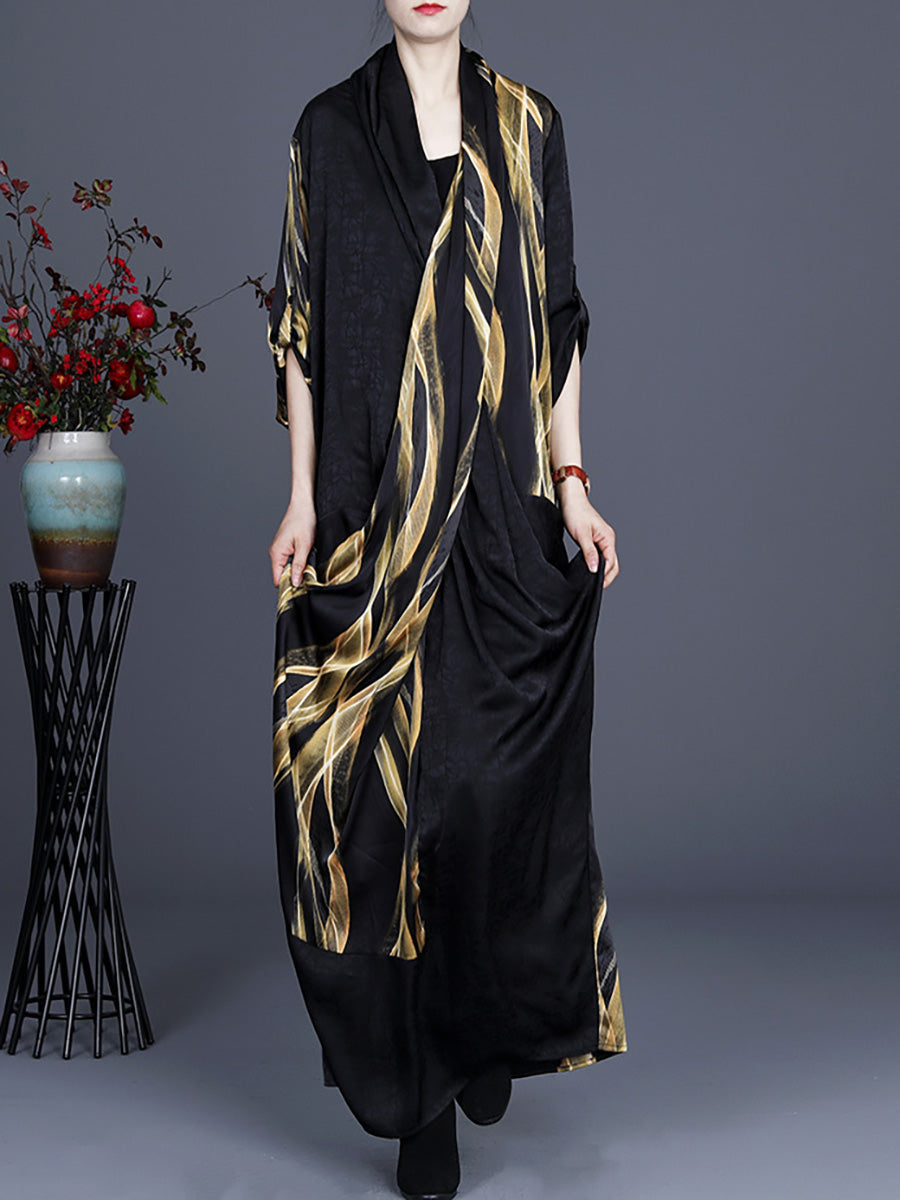 Übergröße Unregelmäßiges Vintage Maxi Retro Maxikleid