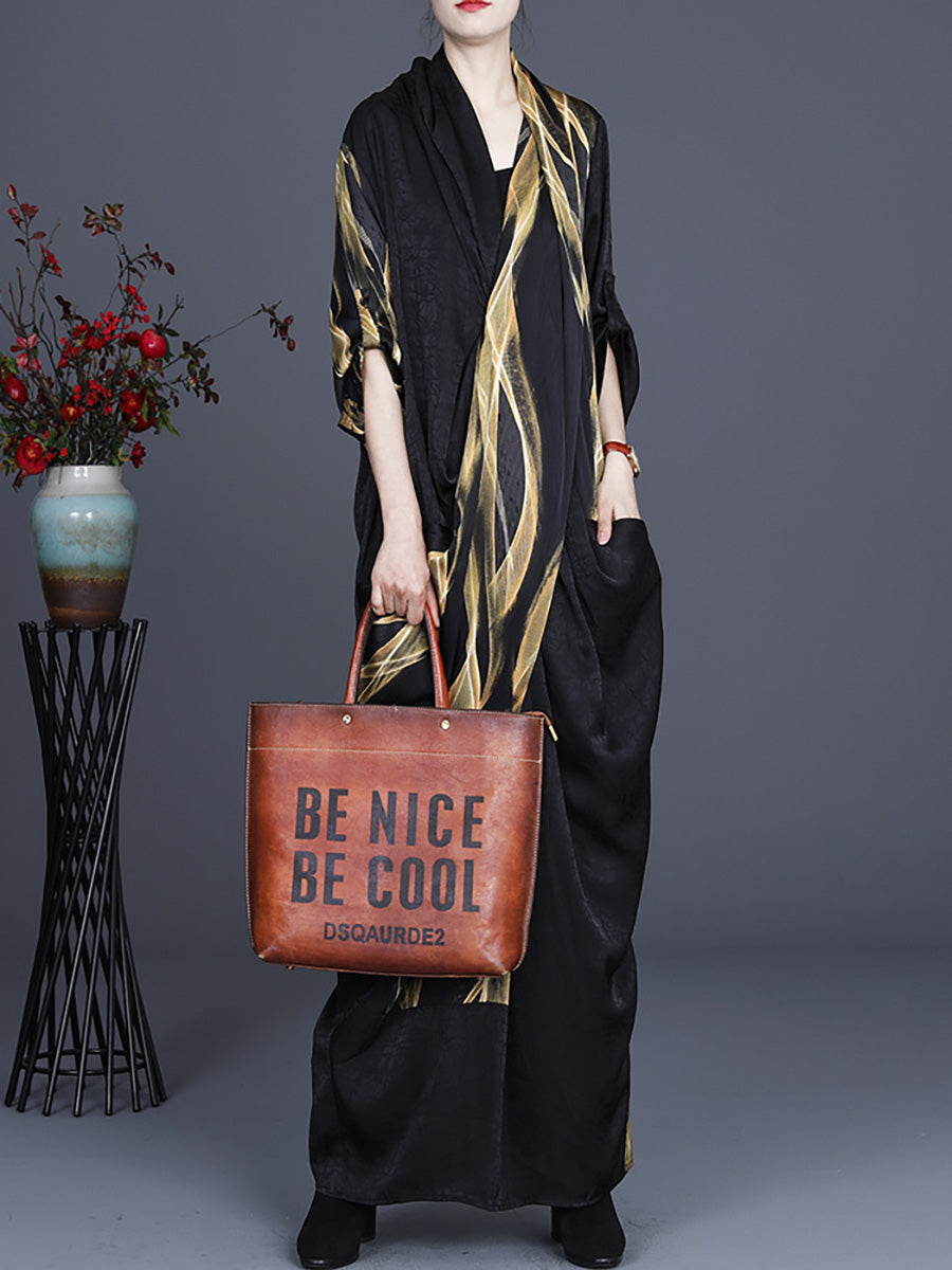 Übergröße Unregelmäßiges Vintage Maxi Retro Maxikleid