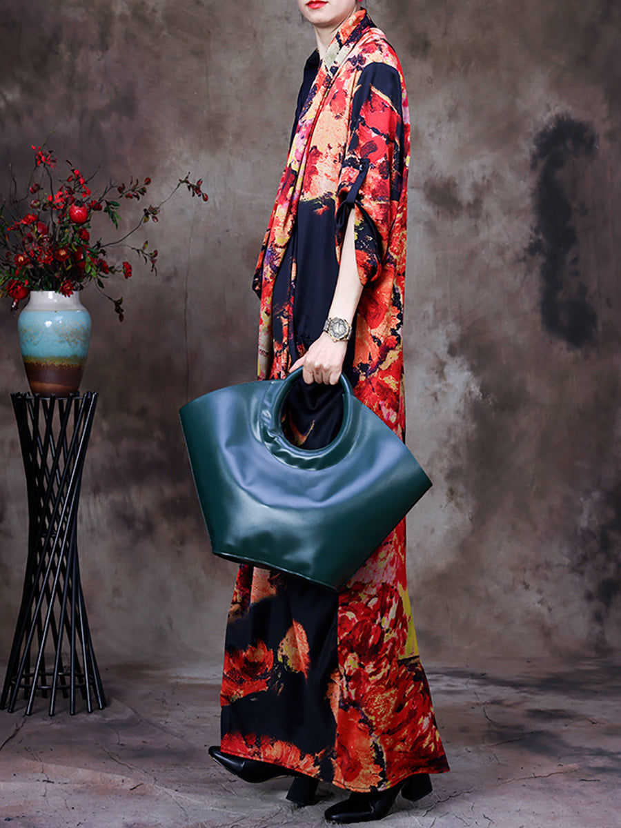 Übergröße - Drapiertes Vintage-Maxikleid im Retro-Stil für Damen