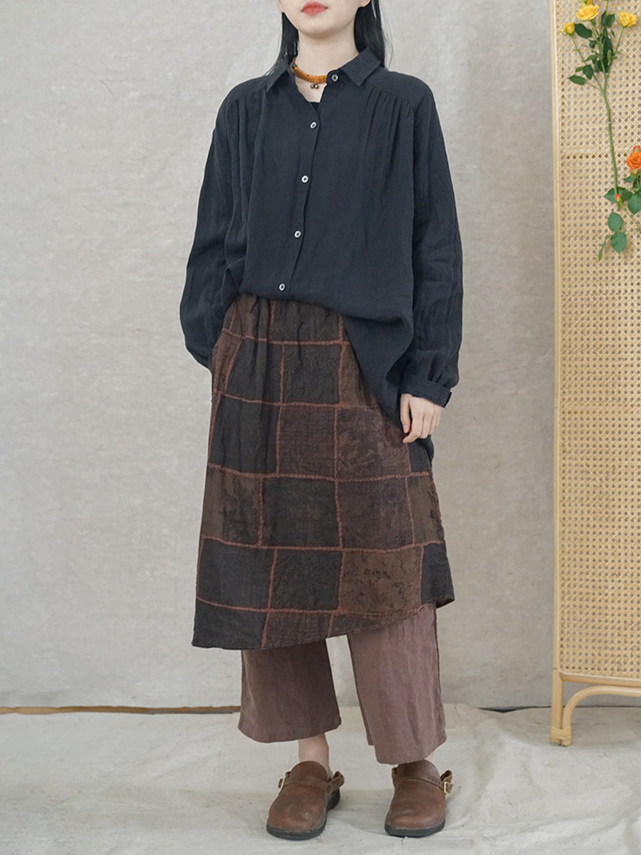 Plus Size Patchwork Vintage Sommer Damen Leinenhose