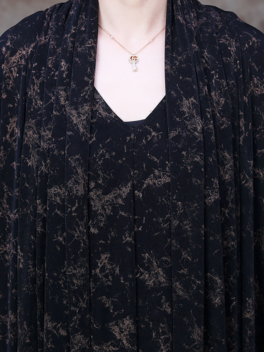 Lockeres Vintage-Kleid mit Blumenmuster und V-Ausschnitt für Damen in Übergröße