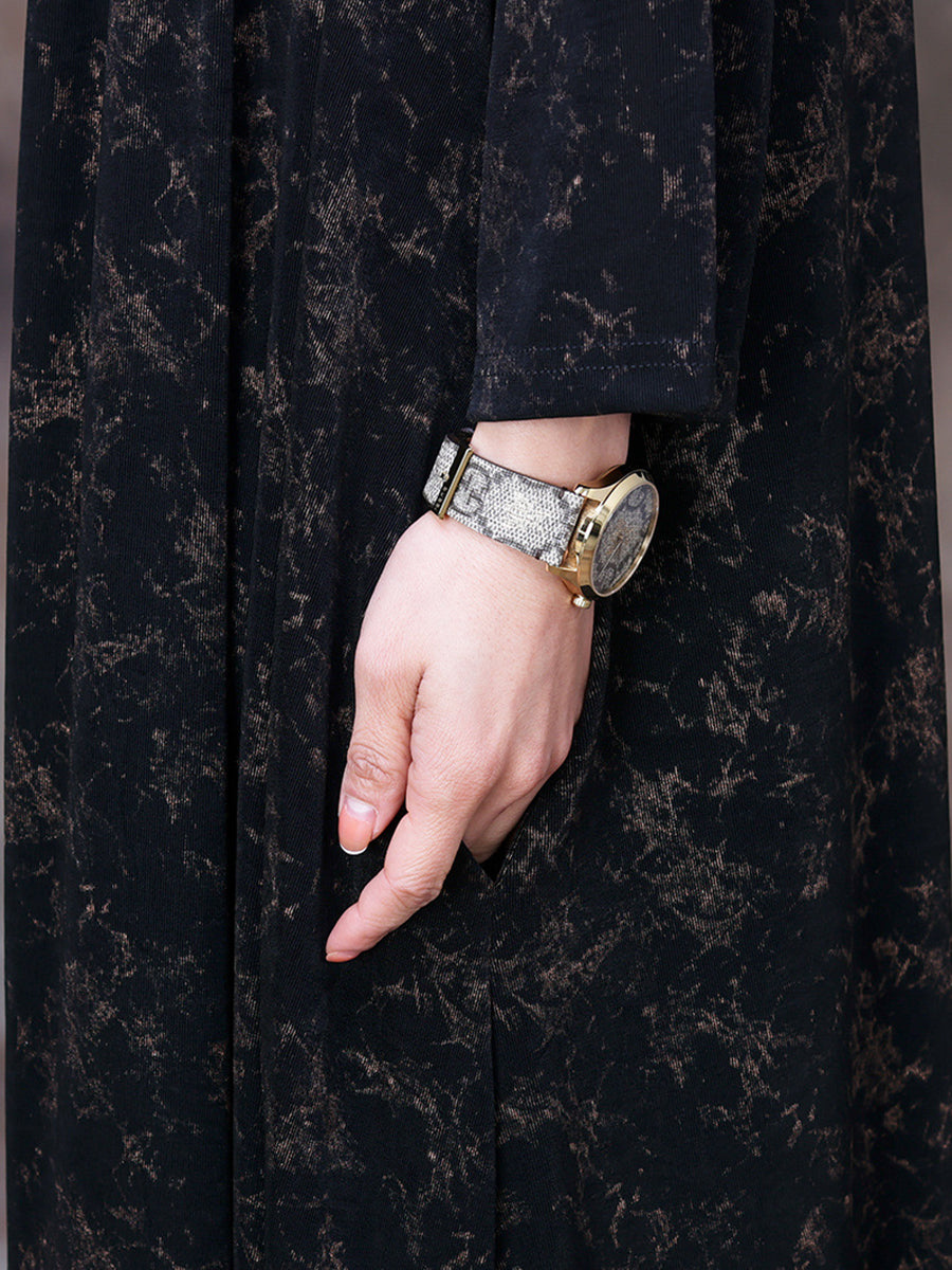 Lockeres Vintage-Kleid mit Blumenmuster und V-Ausschnitt für Damen in Übergröße