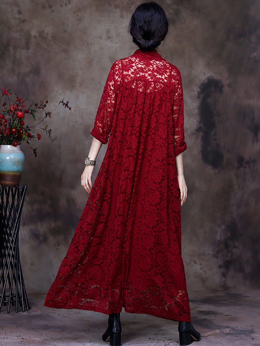 Übergröße Damen Kleid mit Spitze, V-Ausschnitt, Gürtel und unregelmäßiger Form