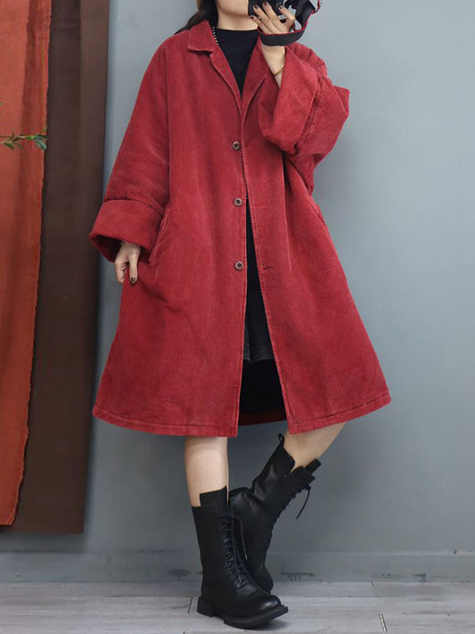 Plus Size Winter Damen Fledermausärmel Baggy Mittellang Wattierter Mantel