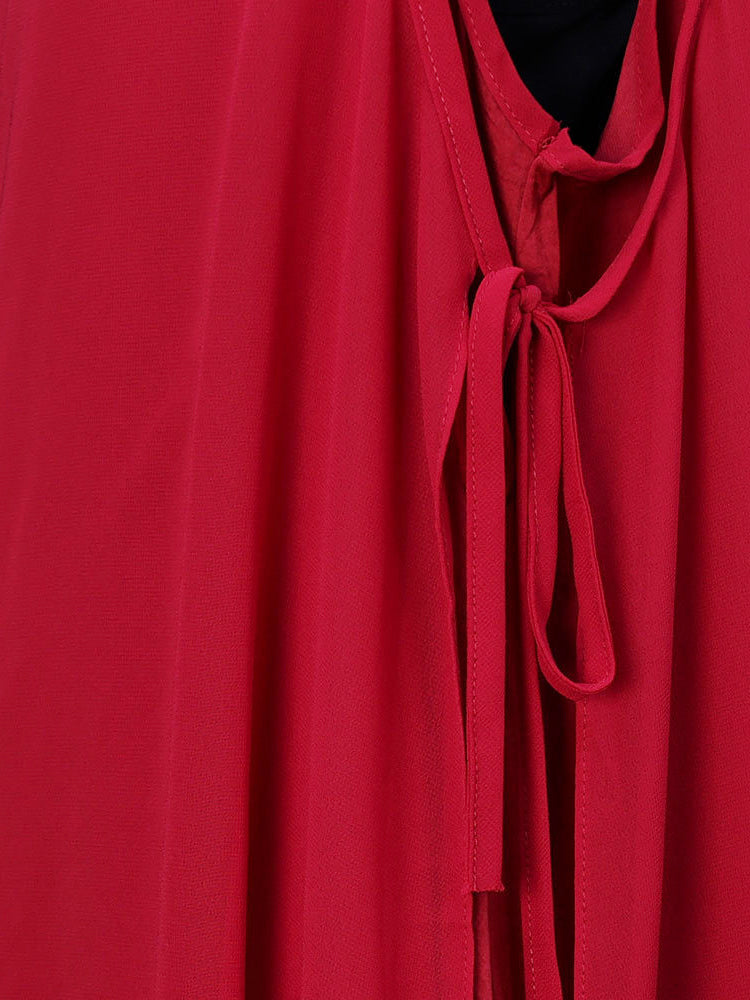 Übergröße Damen Sommer Unregelmäßiger Saum Solide Lockeres Westenkleid