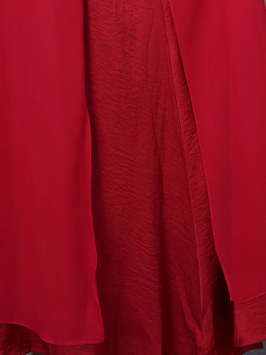 Übergröße Damen Sommer Unregelmäßiger Saum Solide Lockeres Westenkleid