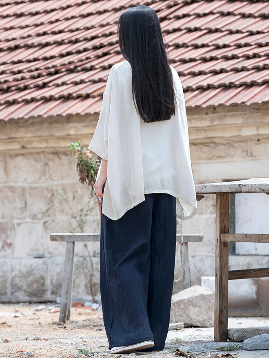 Plus Size Damen Frühlingshemd aus festem Leinen