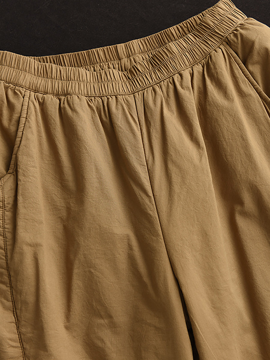 Plus Size Damen Vintage Solide Gespleißte Gepolsterte Haremshose