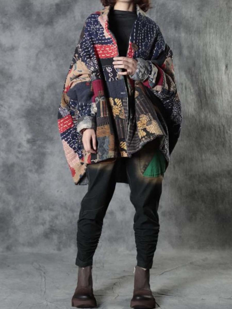 Übergröße - Warmer einreihiger Mantel mit Tasche für Damen