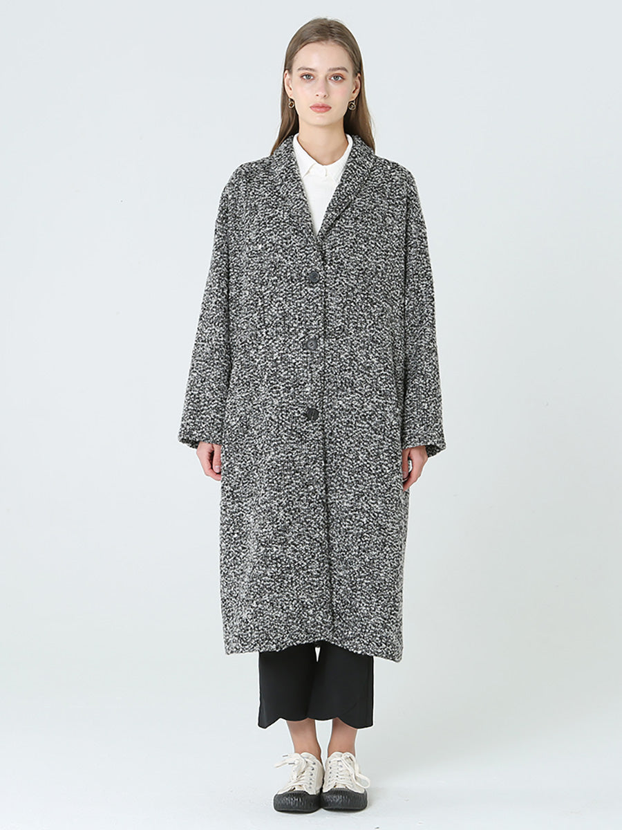 Übergröße, langer Wollmantel für Damen, Winter, langärmelig, M-2XL