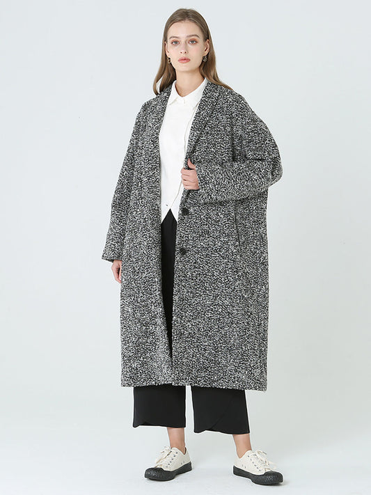 Übergröße, langer Wollmantel für Damen, Winter, langärmelig, M-2XL
