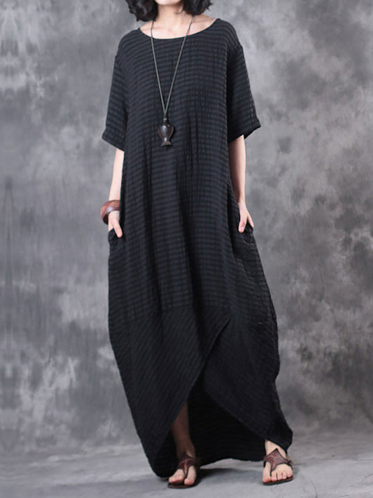 Maxikleid mit unregelmäßigem Saum und einfarbig für Damen in Übergröße