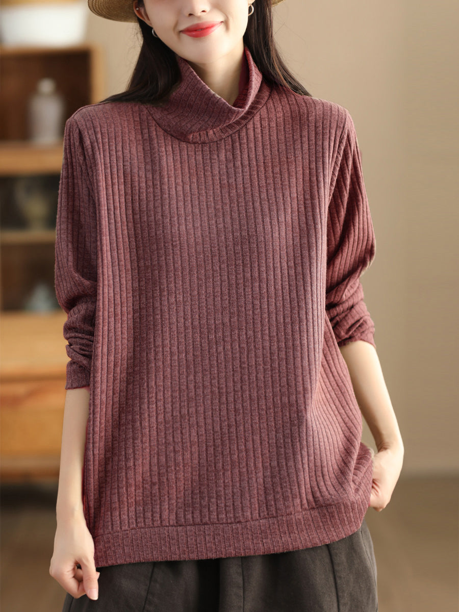 Übergröße Damen Vintage Solides Wollsweatshirt